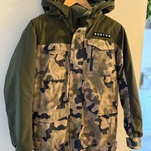 Burton Kids Green Camo Puffer Jacket